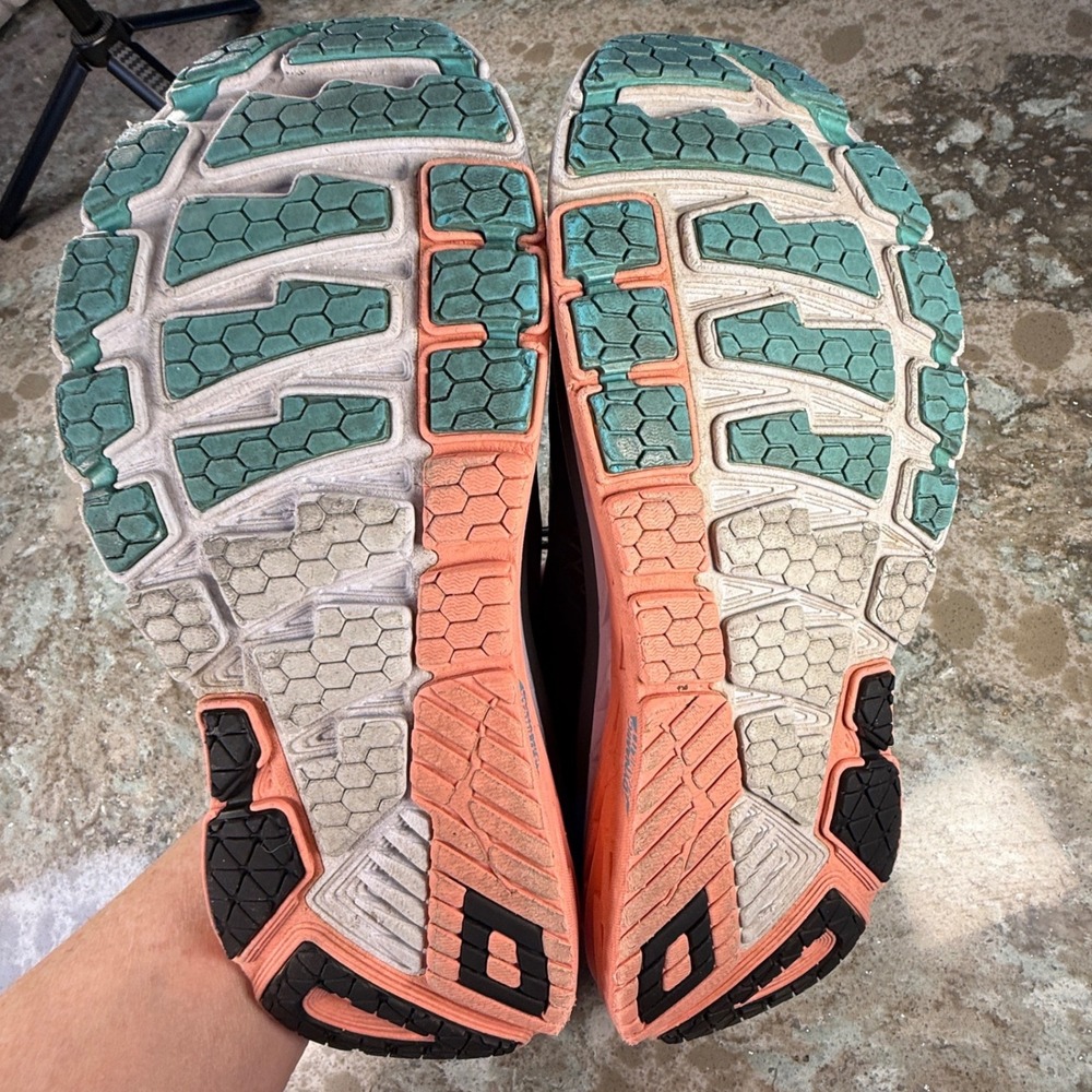 Hoka One One Arahi Women 10 Black Coral Teal Stability Running Shoes 1016259 - Picture 6 of 7